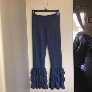 Denim Jeggings with ruffled bottoms